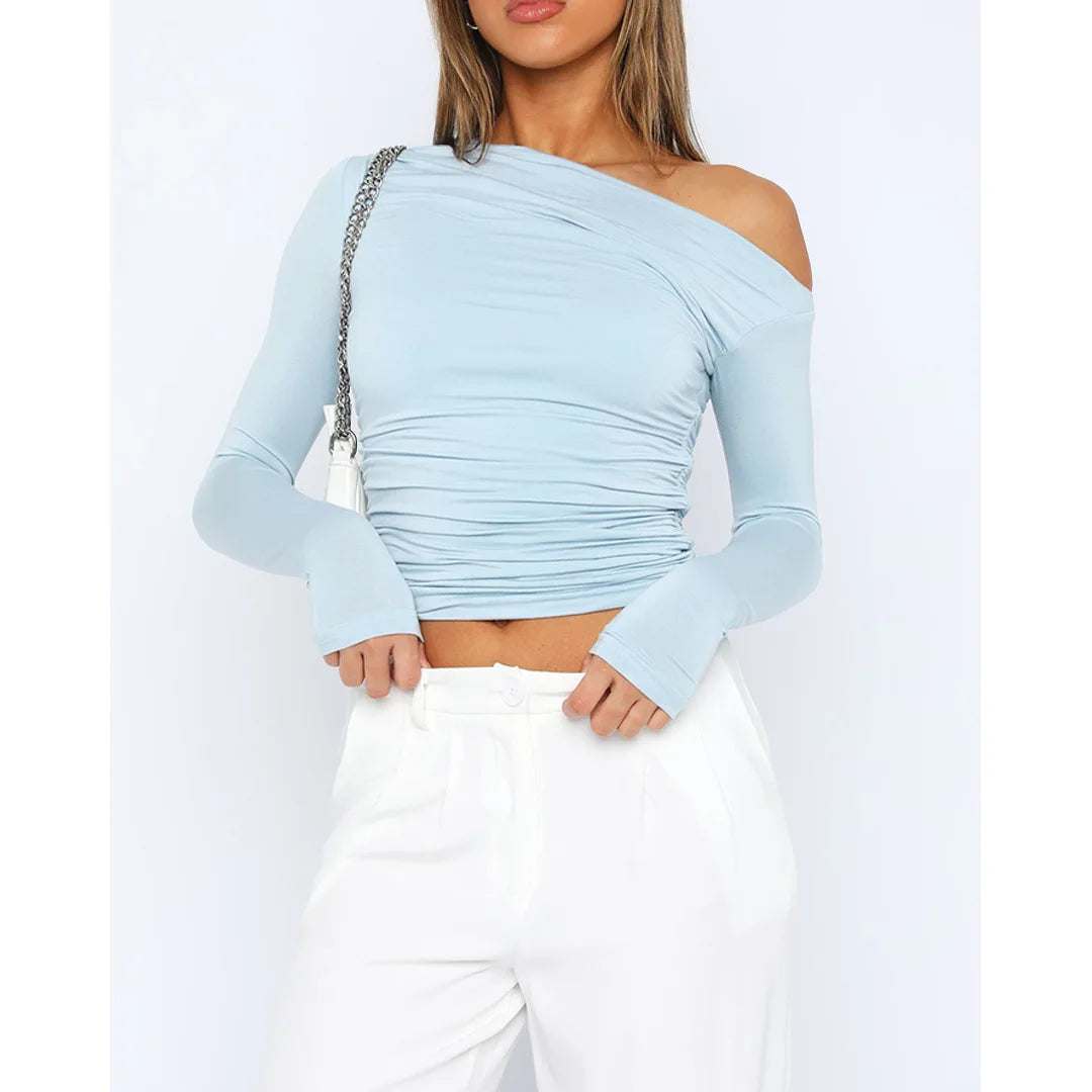 Stijlvolle Off-Shoulder Top | Vrouwen Langsleeve Shirt 3