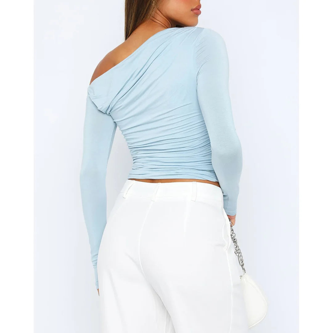 Stijlvolle Off-Shoulder Top | Vrouwen Langsleeve Shirt 4