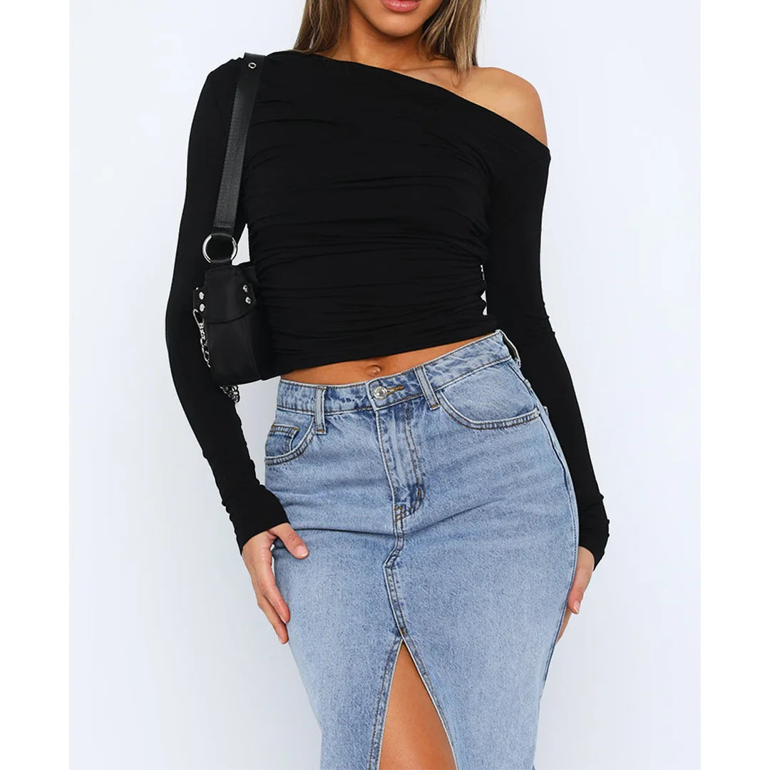 Stijlvolle Off-Shoulder Top | Vrouwen Langsleeve Shirt 9