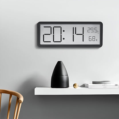 Digitale LED Wandklok met Temperatuur en Luchtvochtigheid 20cm Acryl Woonkamer Kantoor USB Klok Hygrometer