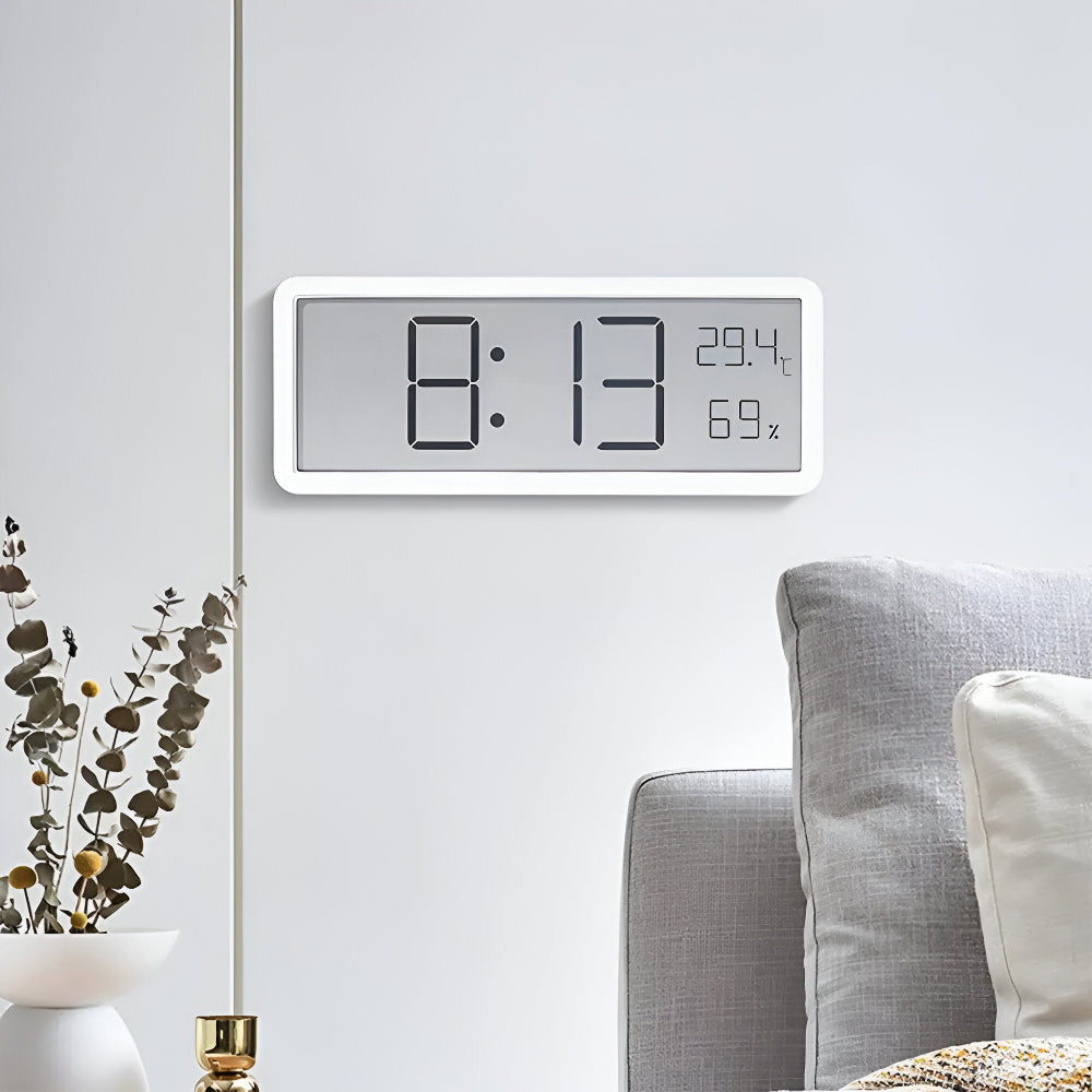 Digitale LED Wandklok met Temperatuur en Luchtvochtigheid 20cm Acryl Woonkamer Kantoor USB Klok Hygrometer
