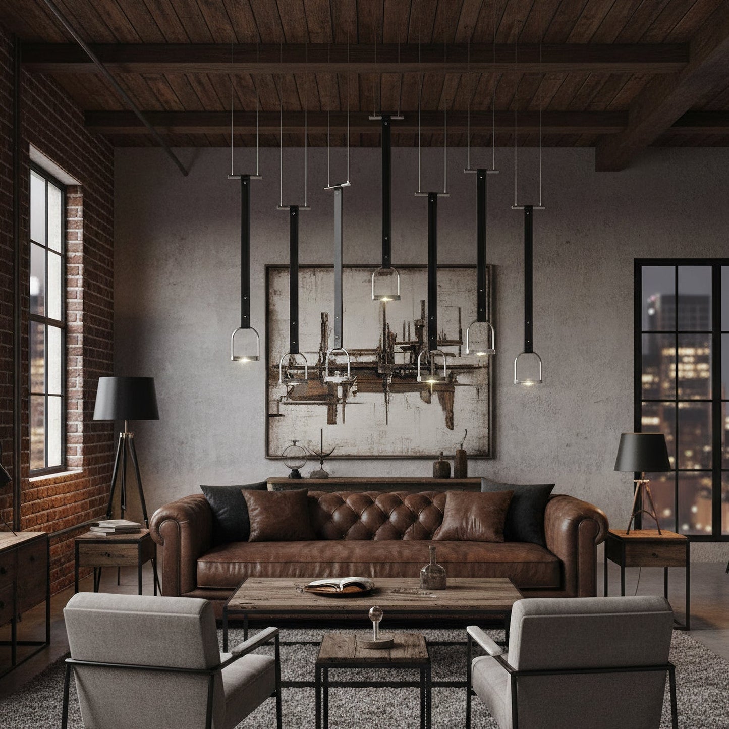 Hanglampen met Leren Riemen Industrieel Design Rustiek Metaal Nikkel voor Eetkamer Keukeneiland