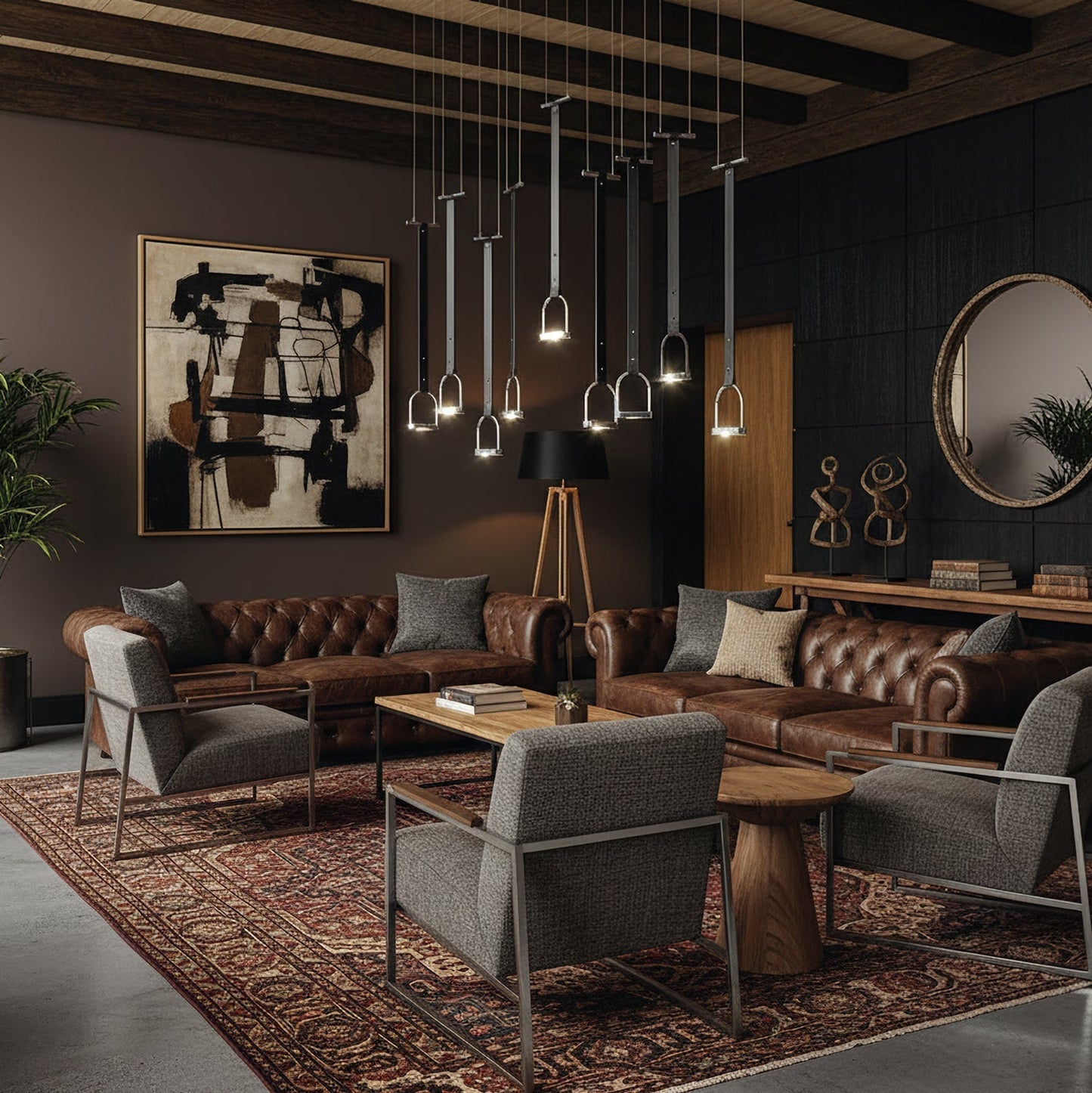 Hanglampen met Leren Riemen Industrieel Design Rustiek Metaal Nikkel voor Eetkamer Keukeneiland