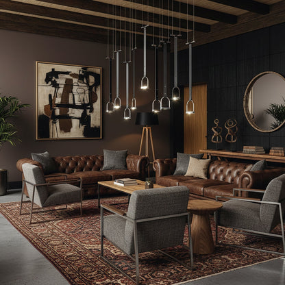 Hanglampen met Leren Riemen Industrieel Design Rustiek Metaal Nikkel voor Eetkamer Keukeneiland