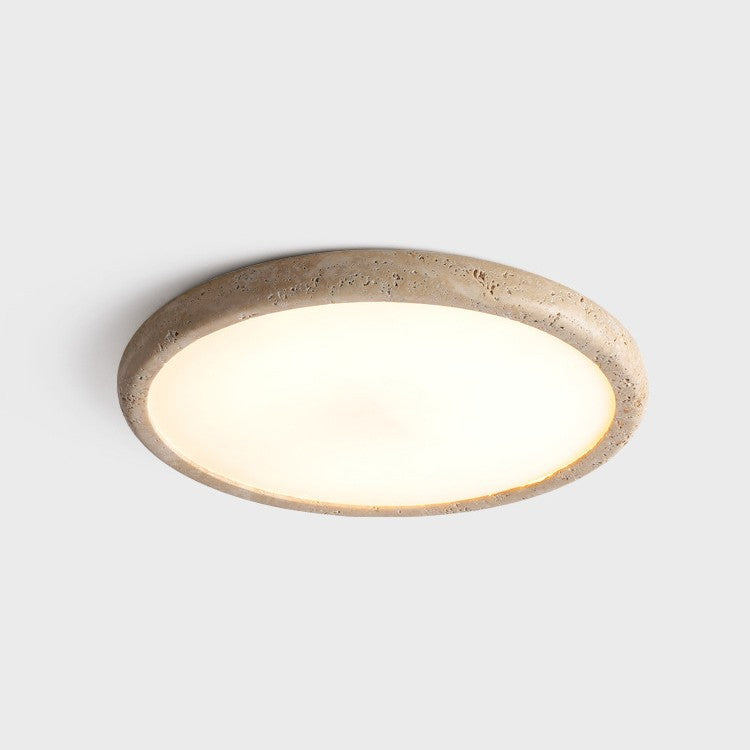 Stenen plafondlamp travertijn LED 3000K beige plafondverlichting slaapkamer woonkamer rond design Ø38 Ø48 Ø58