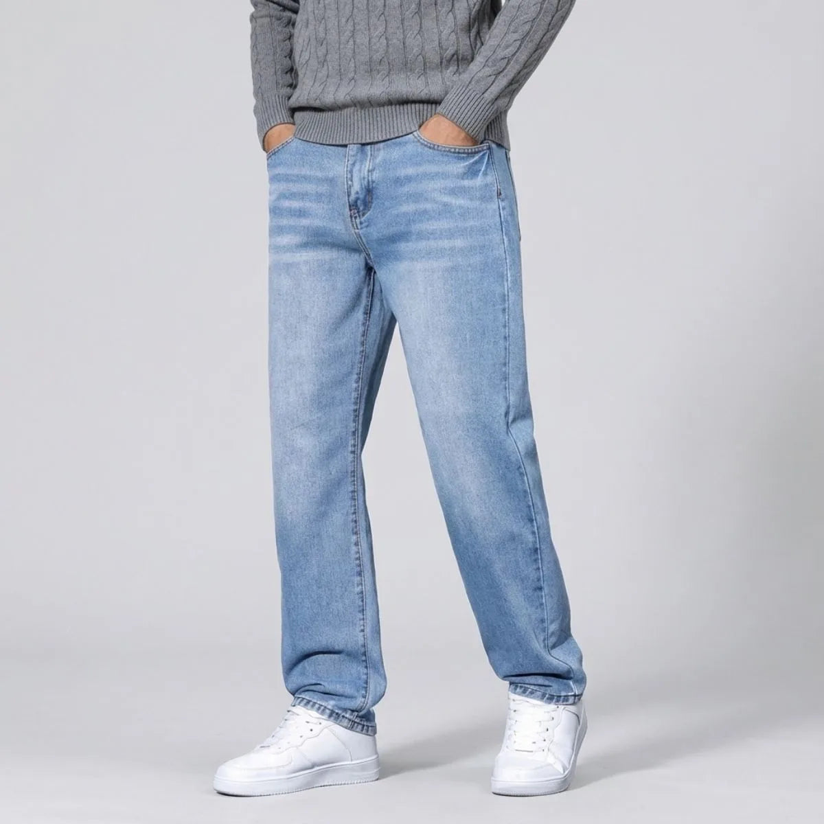 Lichtgewassen Jeans Straight Fit Reguliere Maat - StudioMarella