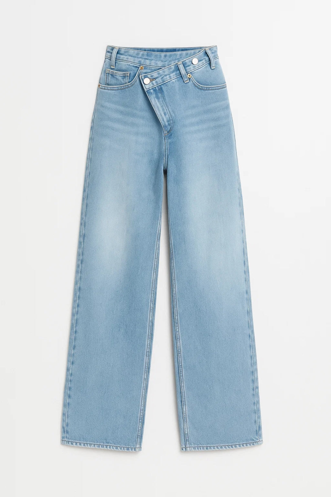 Dames Jeans Wijde Pijp Asymmetrische Taille Casual Stijl