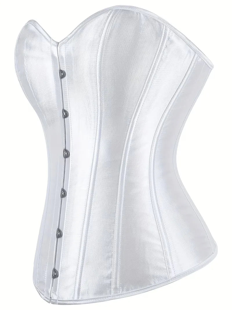 Strapless corset met vetersluiting en knoopsluiting