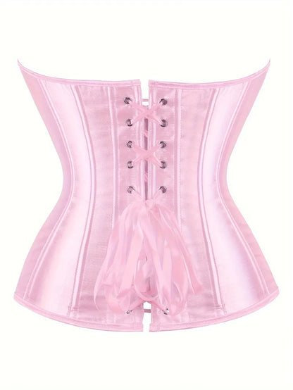 Strapless corset met vetersluiting en knoopsluiting