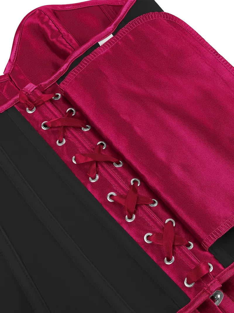 Strapless corset met vetersluiting en knoopsluiting
