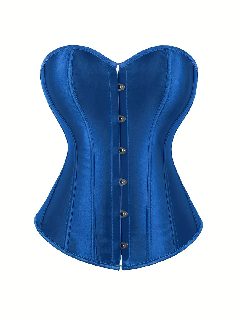 Strapless corset met vetersluiting en knoopsluiting