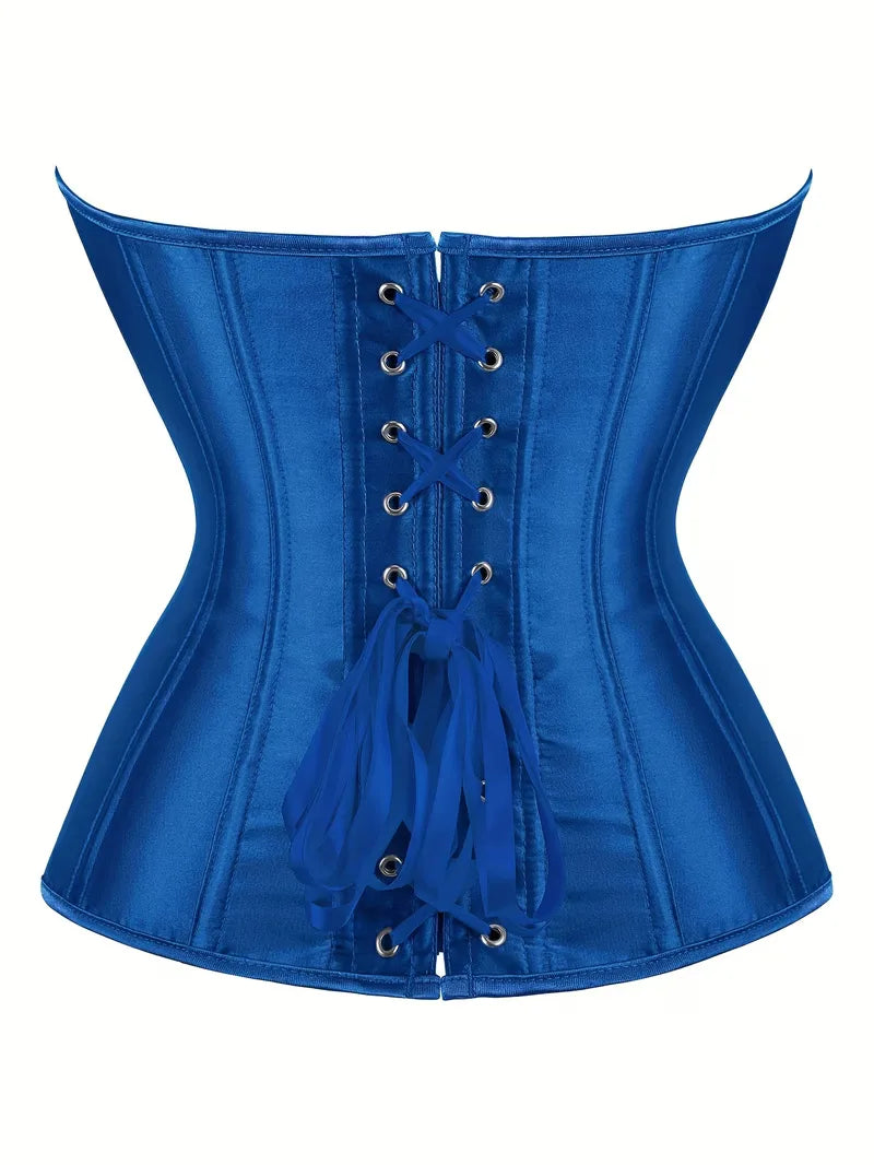 Strapless corset met vetersluiting en knoopsluiting