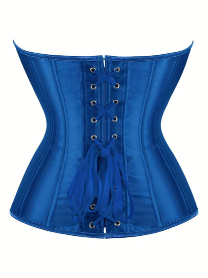 Strapless corset met vetersluiting en knoopsluiting