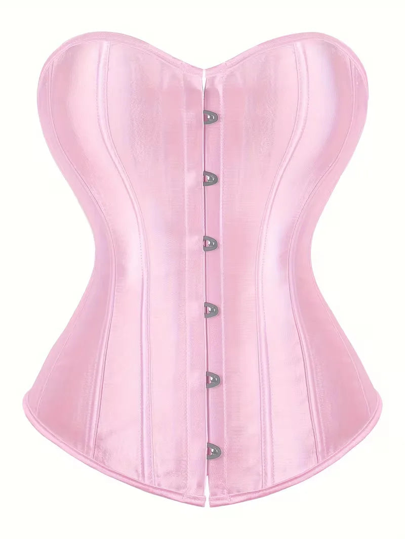 Strapless corset met vetersluiting en knoopsluiting