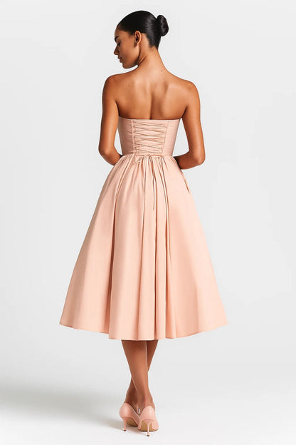 Strapless Jurk Dames Midi Elegant Corset Stijl