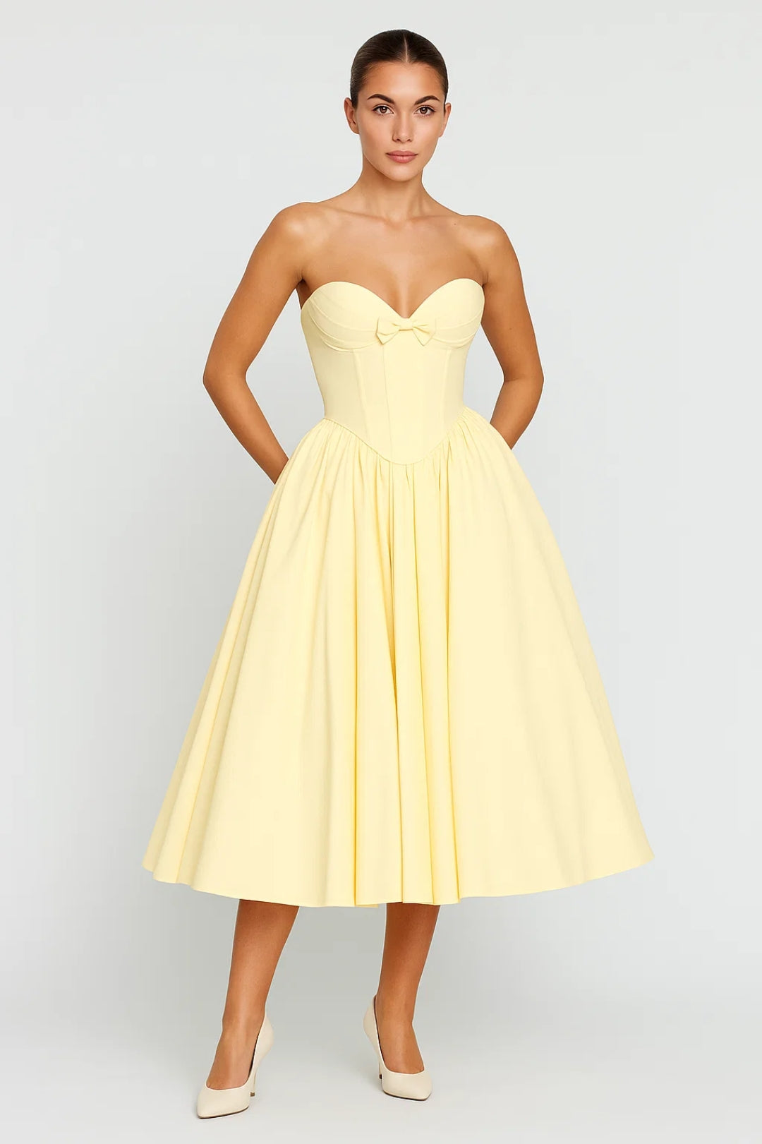 Strapless Jurk Dames Midi Elegant Corset Stijl