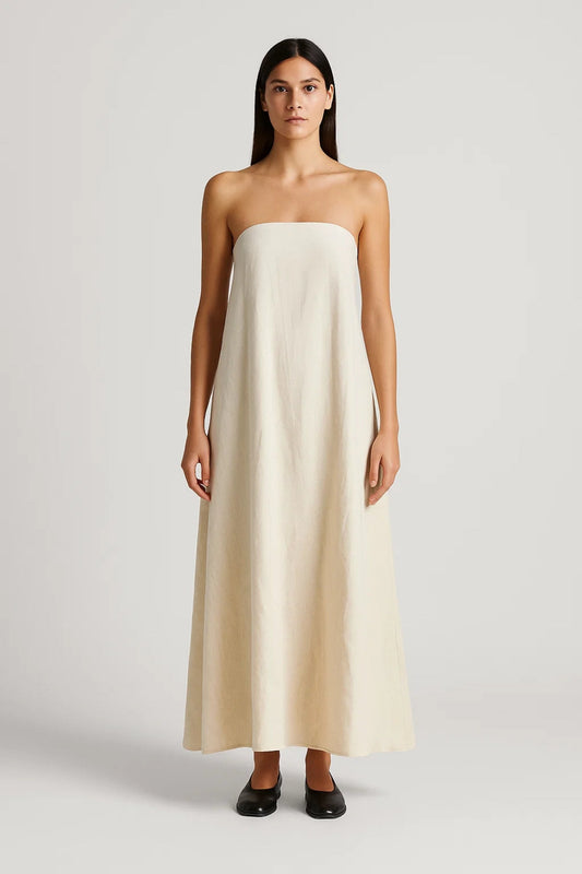 Dames Maxi Jurk Zomer Strapless A-Lijn Jurk - StudioMarella