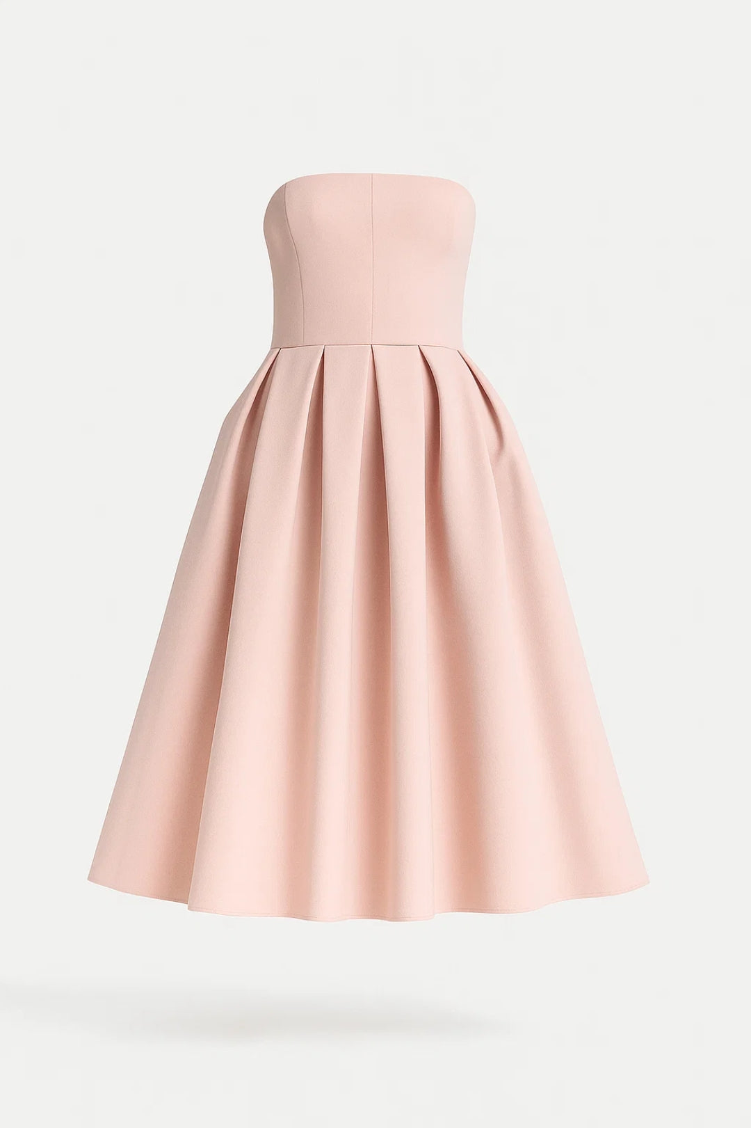 Strapless Midi Jurk Dames met Wijde Rok Elegant Zomer - StudioMarella