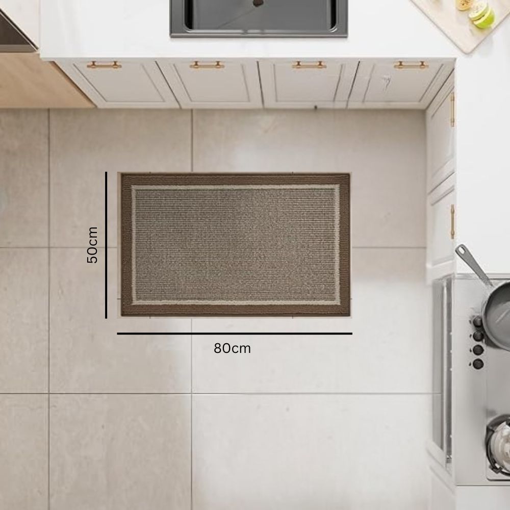 Keukenmat Elegante Structuur Antislip Comfort Textiel Polypropyleen Beige Bruin Grijs Toepassingen Keuken Gang Wasruimte