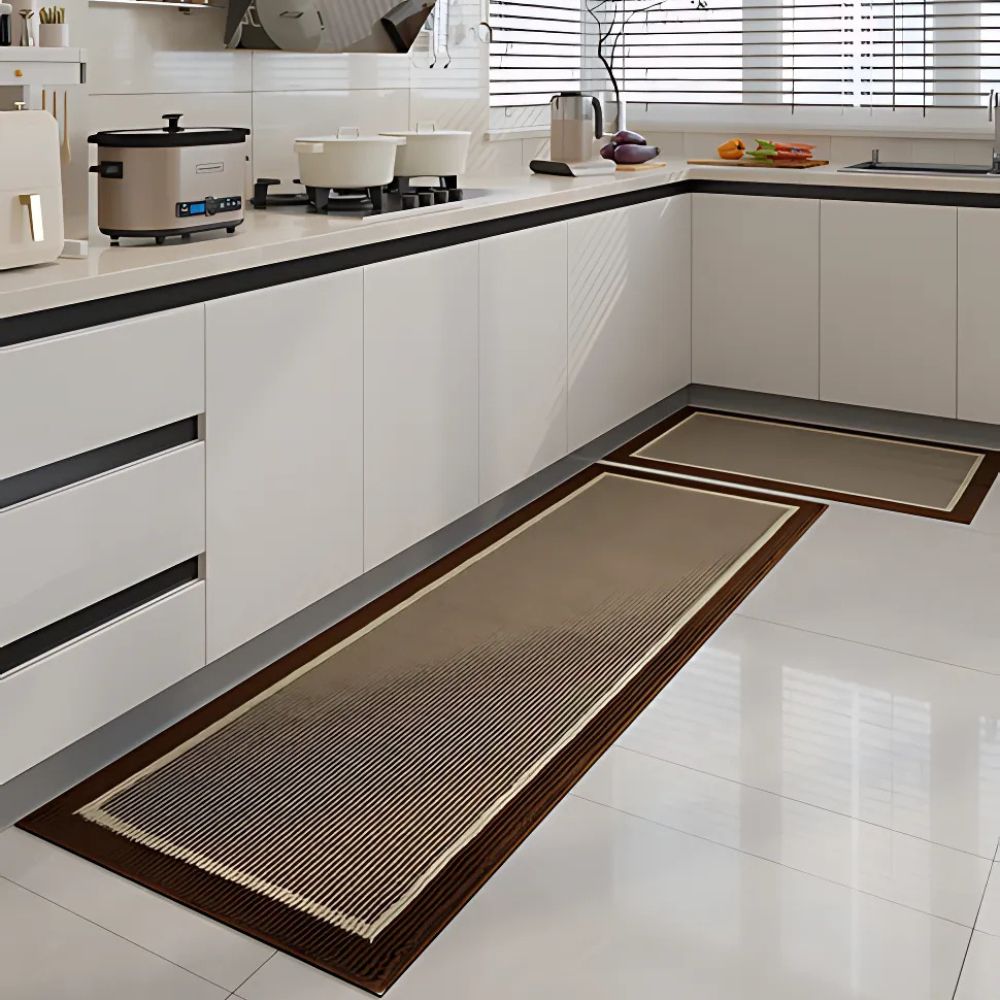Keukenmat Elegante Structuur Antislip Comfort Textiel Polypropyleen Beige Bruin Grijs Toepassingen Keuken Gang Wasruimte