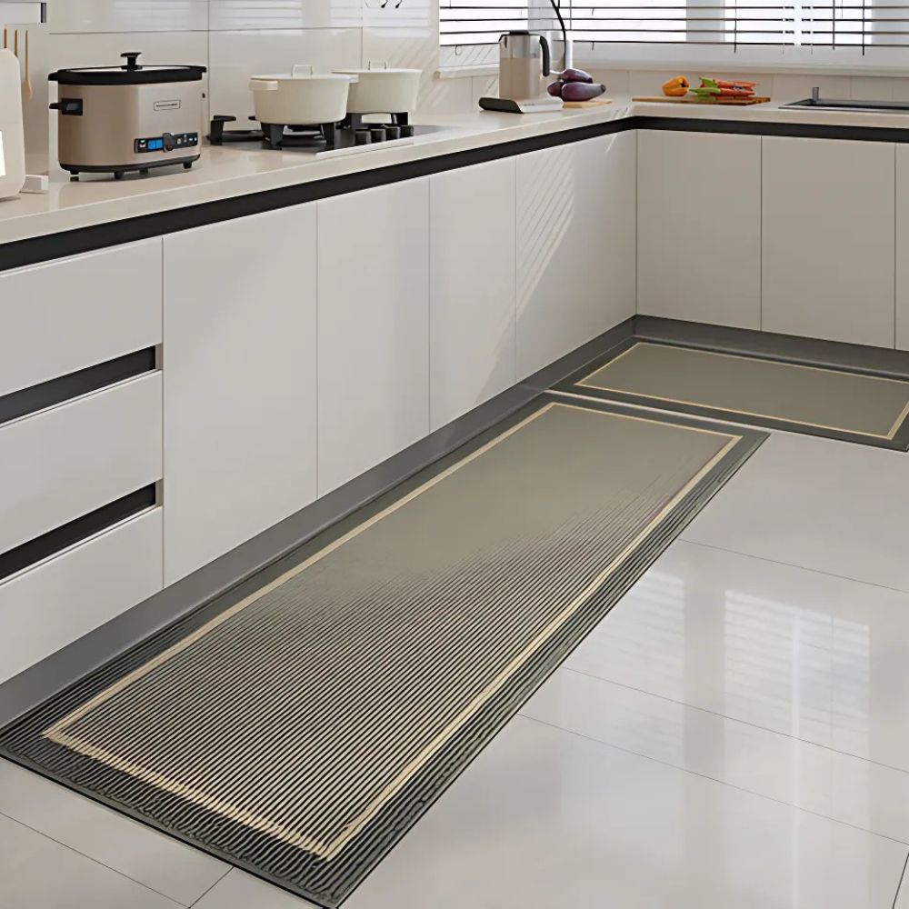 Keukenmat Elegante Structuur Antislip Comfort Textiel Polypropyleen Beige Bruin Grijs Toepassingen Keuken Gang Wasruimte