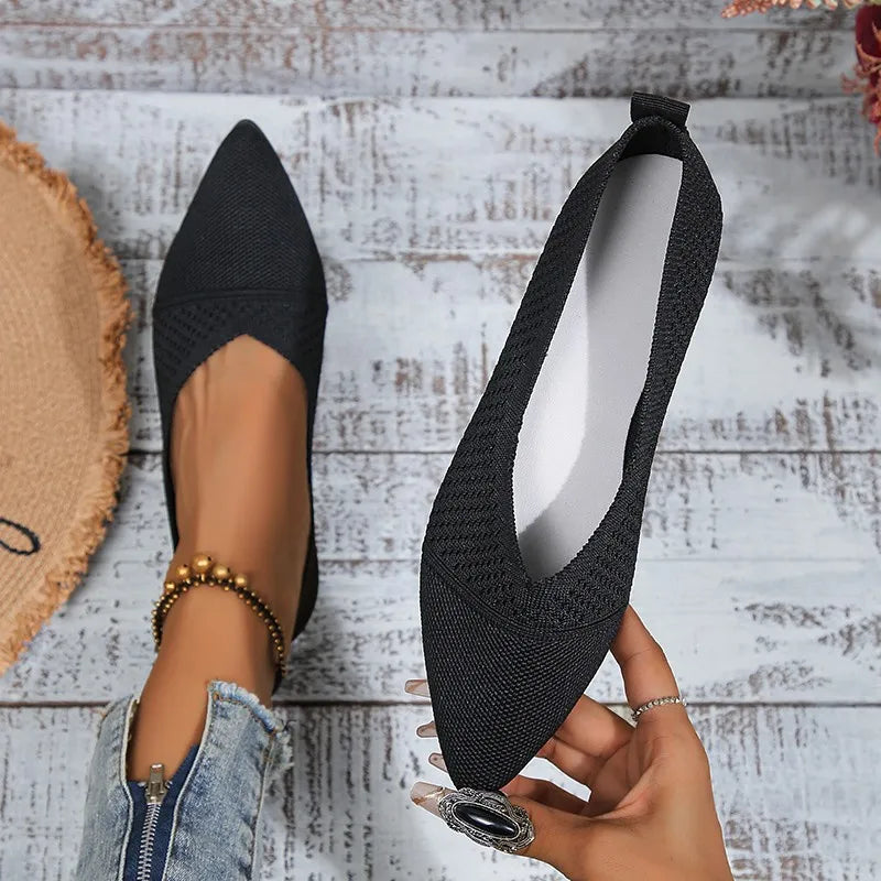 Dames Loafers van Mesh en PU met Puntige Neus