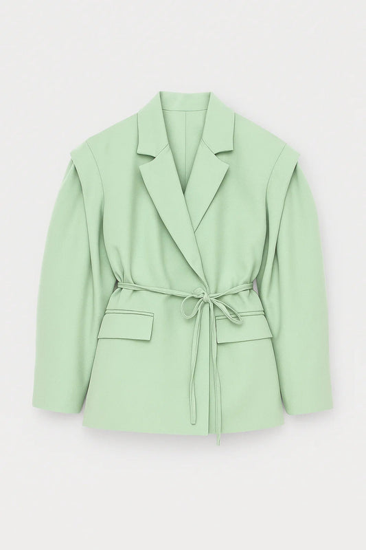 Dames Blazer Oversized met Reverskraag en Trekkoord Casual Stijl - StudioMarella