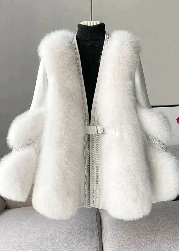 Nertsenharen Jas V-hals Patchwork Luxe Stijl - StudioMarella