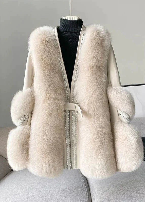 Nertsenharen Jas V-hals Patchwork Luxe Stijl