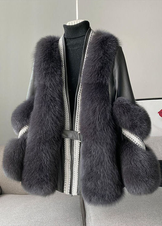 Nertsenharen Jas V-hals Patchwork Luxe Stijl