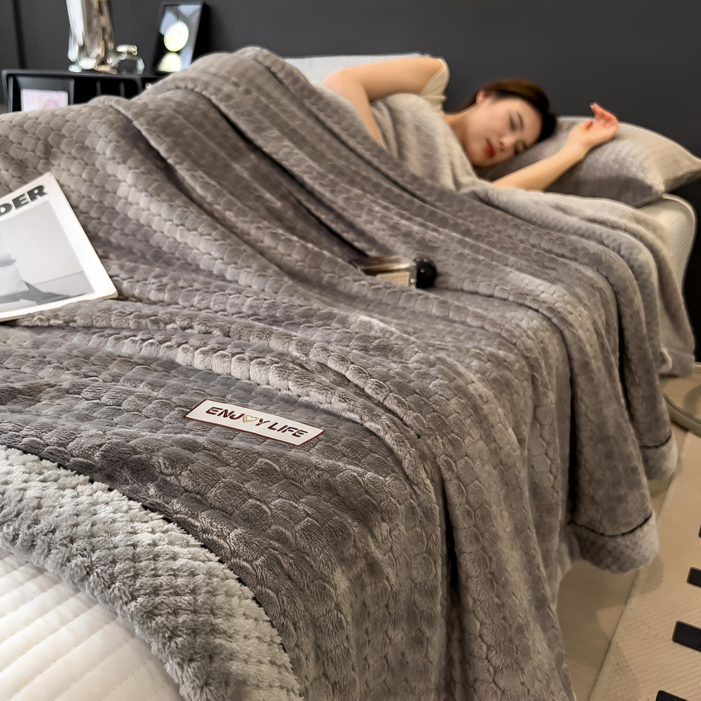 Fleece Deken Plaid Zacht Warm Patchwork Winter 300-350g M2