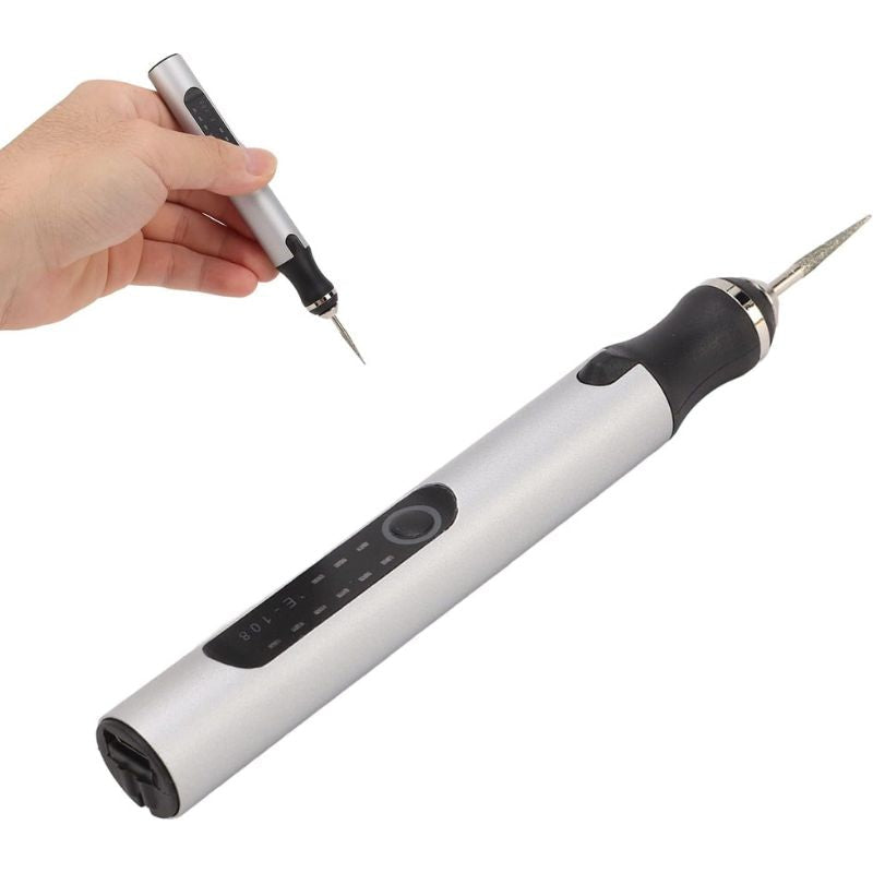 Elektrische Graveerpen Draadloos Oplaadbaar LCD 18000rpm Hout Glas Metaal Hobbygereedschap Graveren Sieraden DIY