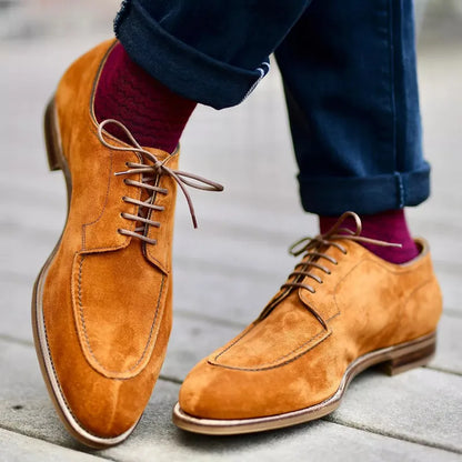 Lederen Oxfords Schoenen Klassiek Wildleder Bruin