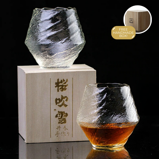 Handgemaakt Japans Whiskyglas 380ml Hittebestendig Kristal Ambachtelijk Design Cometinspiratie Houten Geschenkdoos Premium Drinkglas Traditionele Techniek Collectorsitem