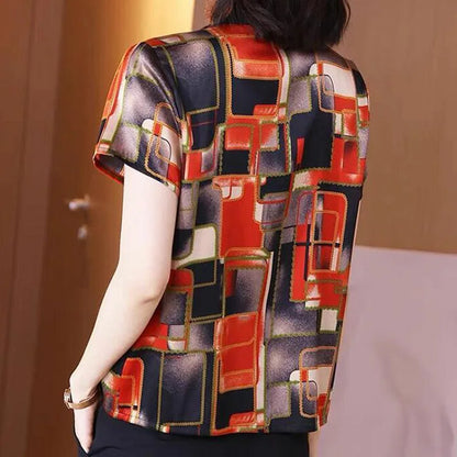 Vrouwelijke Zomer Blouse Korte Mouw Leuke Prints