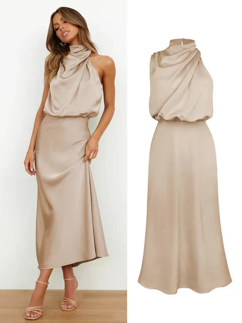 Satijnen Maxi Jurk Elegant Lang voor Vrouw