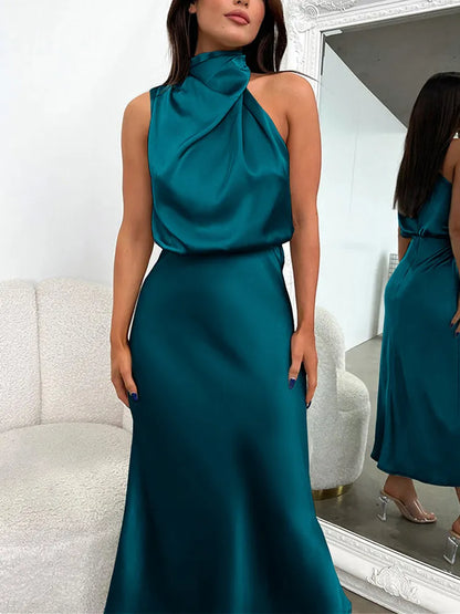 Satijnen Maxi Jurk Elegant Lang voor Vrouw