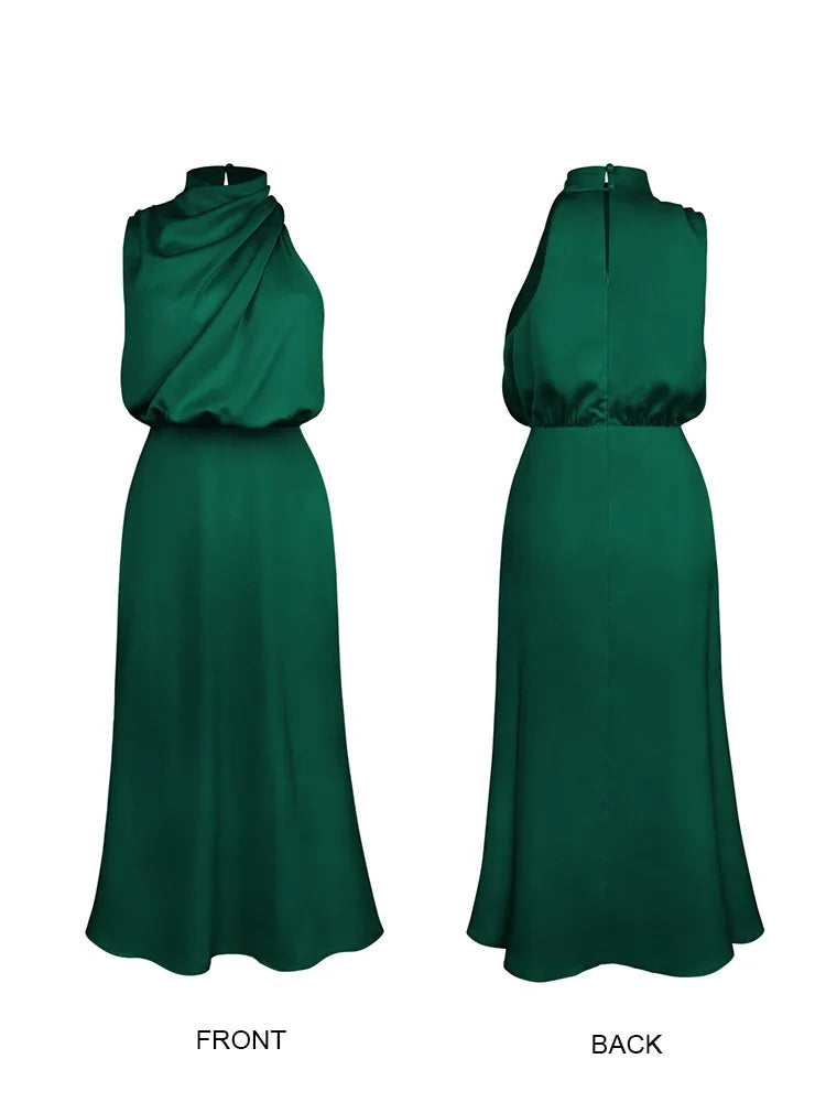 Satijnen Maxi Jurk Elegant Lang voor Vrouw