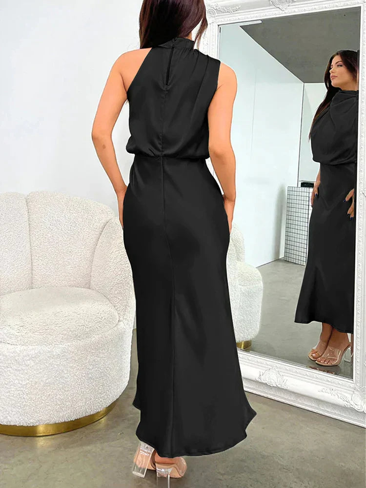 Satijnen Maxi Jurk Elegant Lang voor Vrouw
