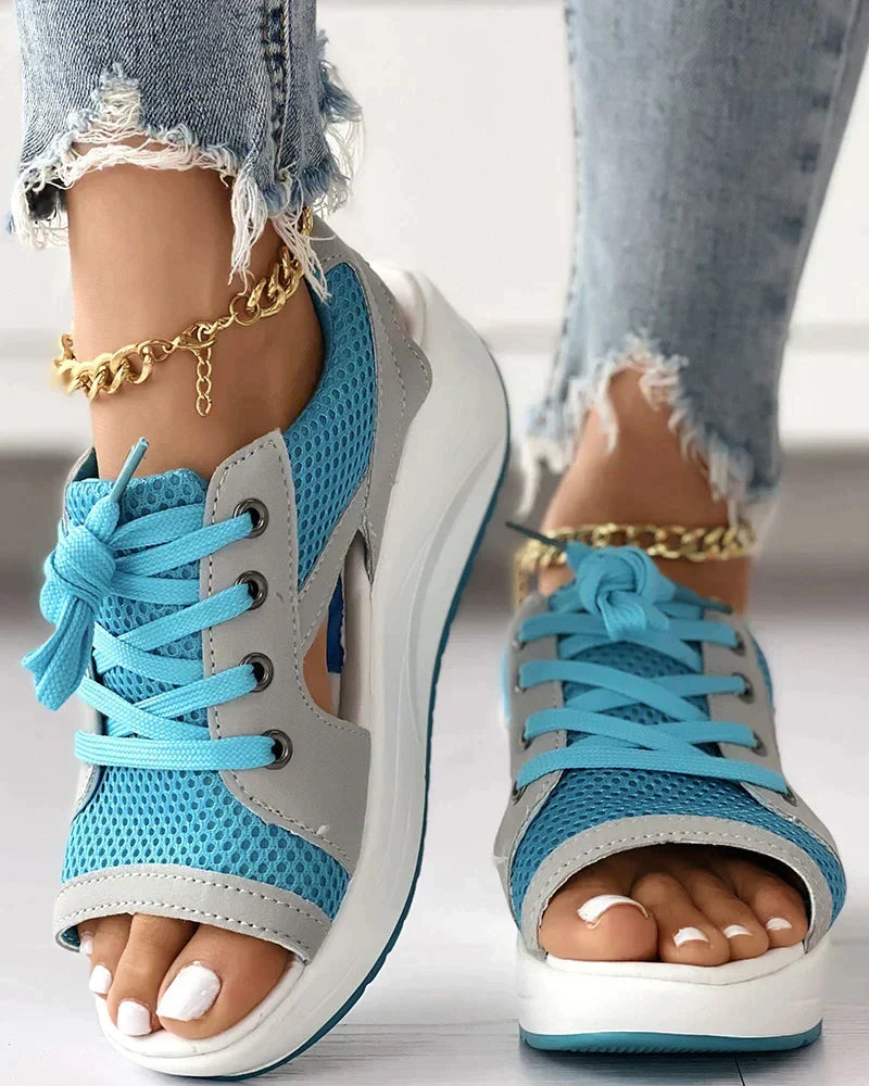 Orthopedische Sandalen met Uitsnijding en Veters voor Comfortabele Pasvorm - StudioMarella