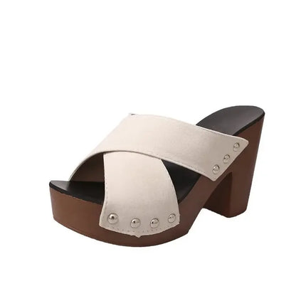Elegante Zomersandalen voor Vrouw met Hoge Hak