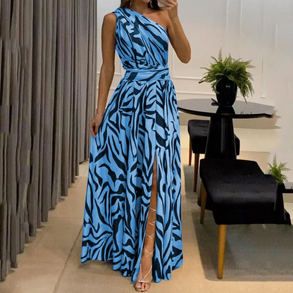 Zomerjurk Vrouw Jurk Met Bloemenprint Mooi Modieus