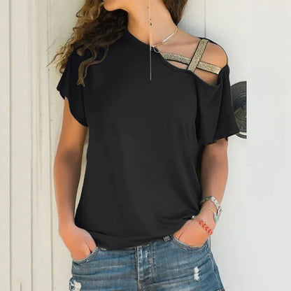Dames T-shirt Zomer Korte Mouwen Casual Sunshine Yellow - StudioMarella