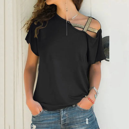 Dames T-shirt Zomer Korte Mouwen Casual Sunshine Yellow