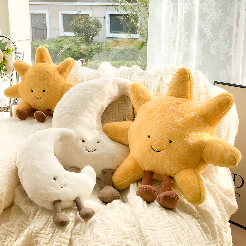 Sierkussen Zon Maan Pluche Kussen Kinderkamer Decoratie 28-48cm