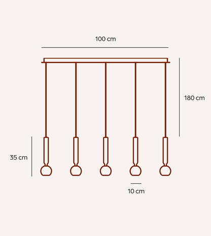 Hanglamp LED Zwart Chroom 100cm Dimbaar Glas Modern Design