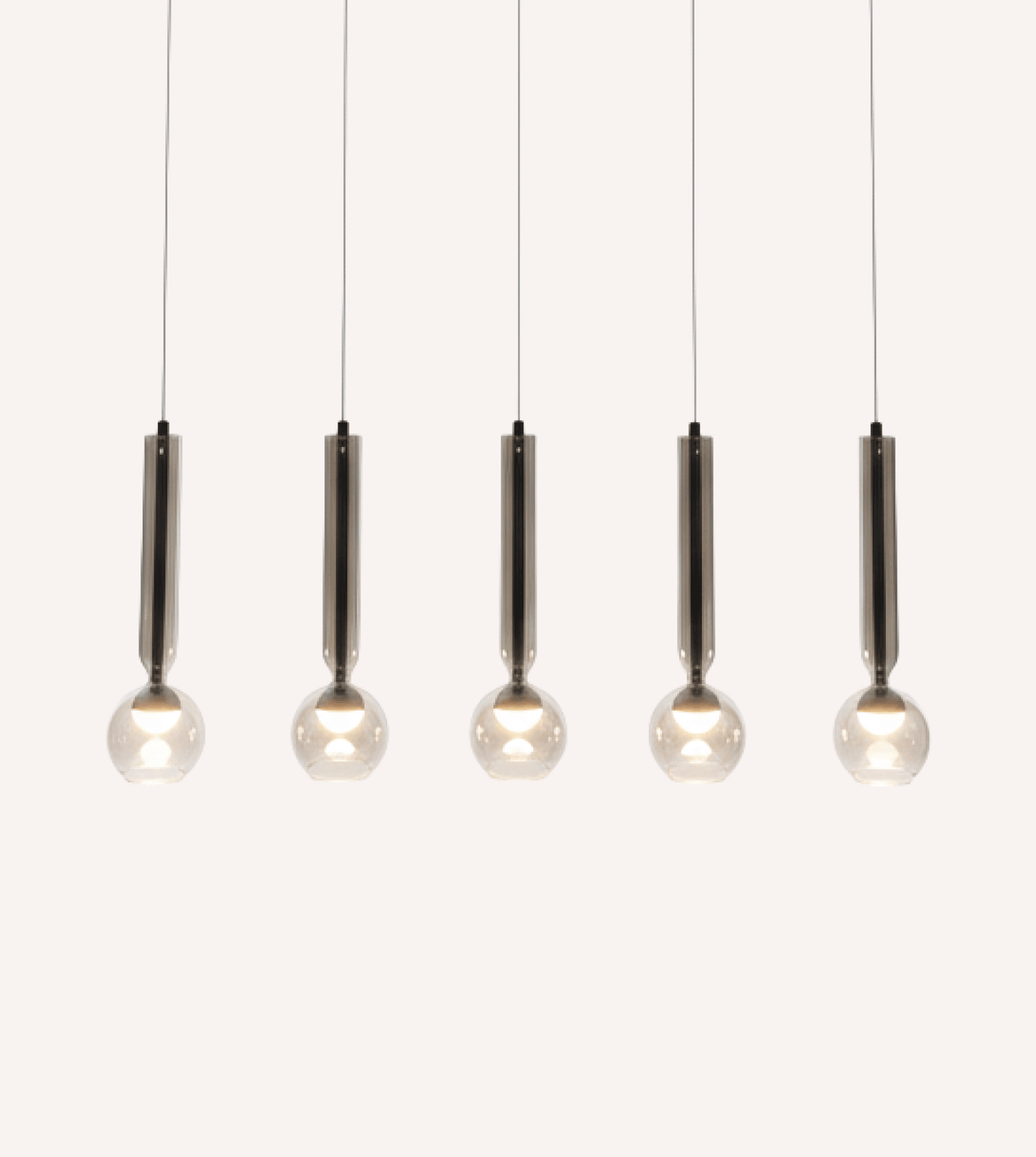 Hanglamp LED Zwart Chroom 100cm Dimbaar Glas Modern Design