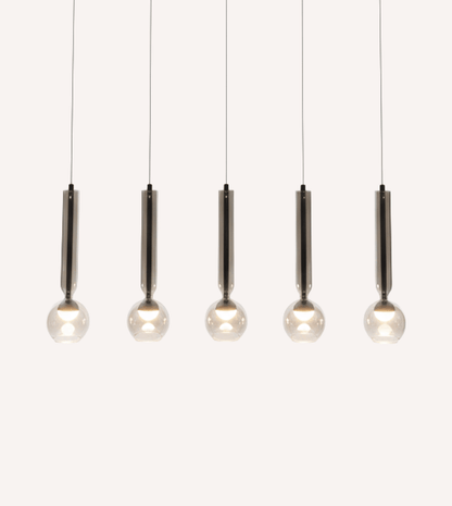 Hanglamp LED Zwart Chroom 100cm Dimbaar Glas Modern Design