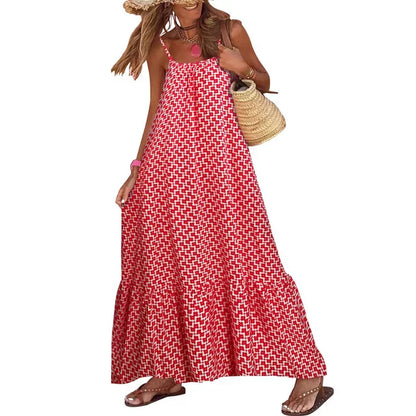 Zomerjurk Bloemenprint Spaghettibandjes Vrouwelijk Model