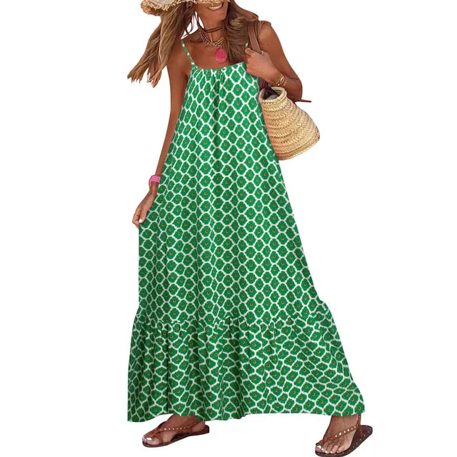 Zomerjurk Bloemenprint Spaghettibandjes Vrouwelijk Model